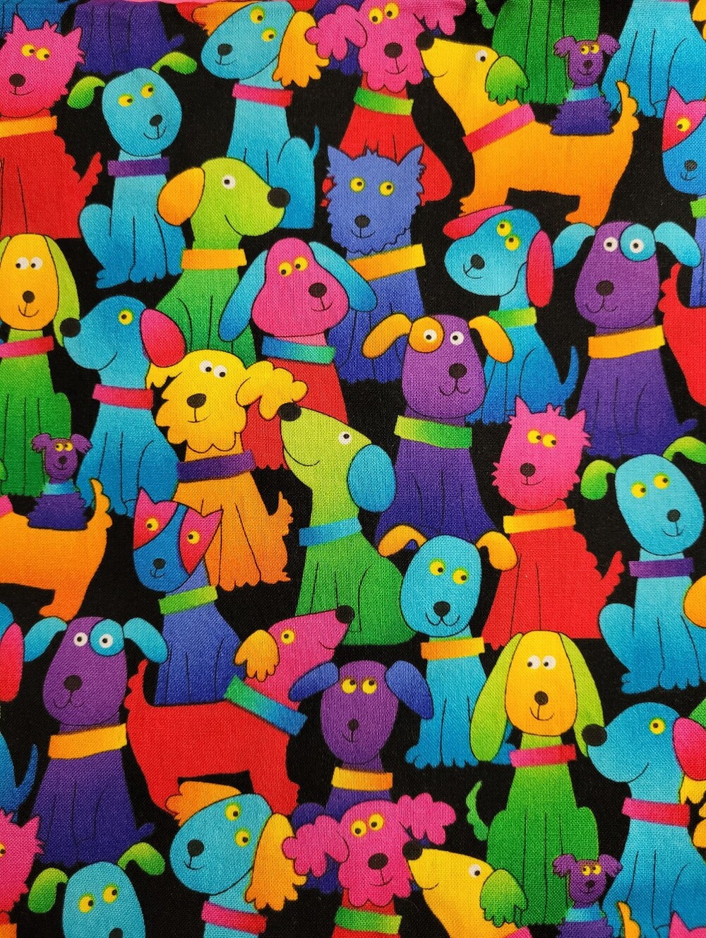 Timeless Treasures Fabrics Inc Colorful Cartoon Dog Theme Sewing Fabric (1506)